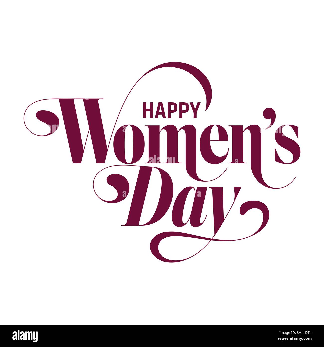 Bonne journée des femmes une conception de typographie simple avec fond blanc Illustration de Vecteur