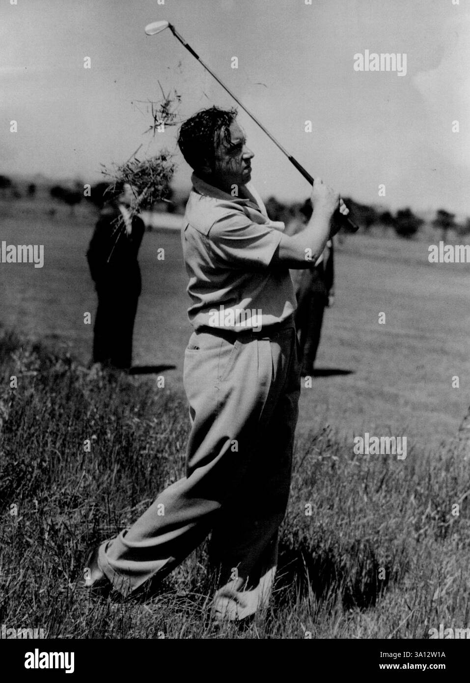 Fred Bolger dans l'herbe longue au Bonny Doon golf Links to day. 18 octobre 1949. (Photo de John Aloysius Mulligan/Fairfax Media). Banque D'Images
