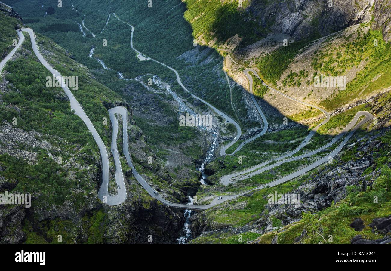 Norvège, plus OG Romsdal, Rauma, Troll Path ou Trollstigen Banque D'Images