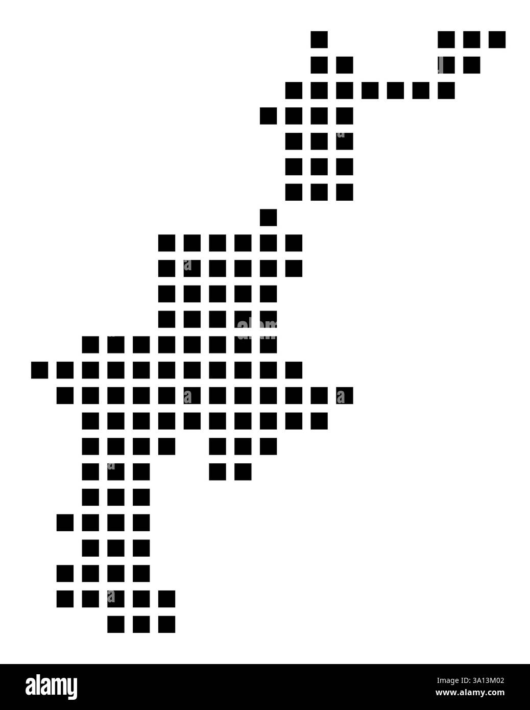 Symbole carte de la ville Tampa (Floride) montrant la ville avec un motif de seulement quelques carrés noirs Banque D'Images