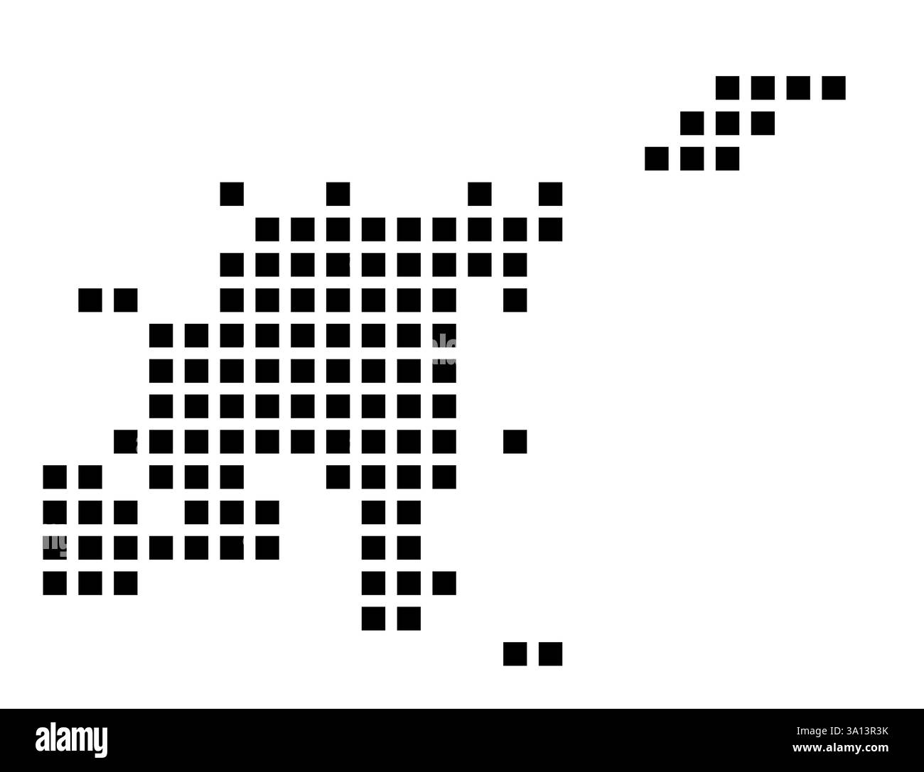 Carte des symboles de la ville Bowling Green (Kentucky) montrant la ville avec un motif de seulement quelques carrés noirs Banque D'Images