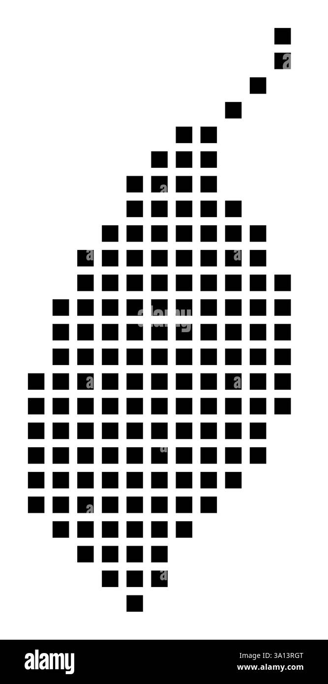 Symbole carte de la ville réunie Louis (Missouri) montrant la ville avec un motif de seulement quelques carrés noirs Banque D'Images