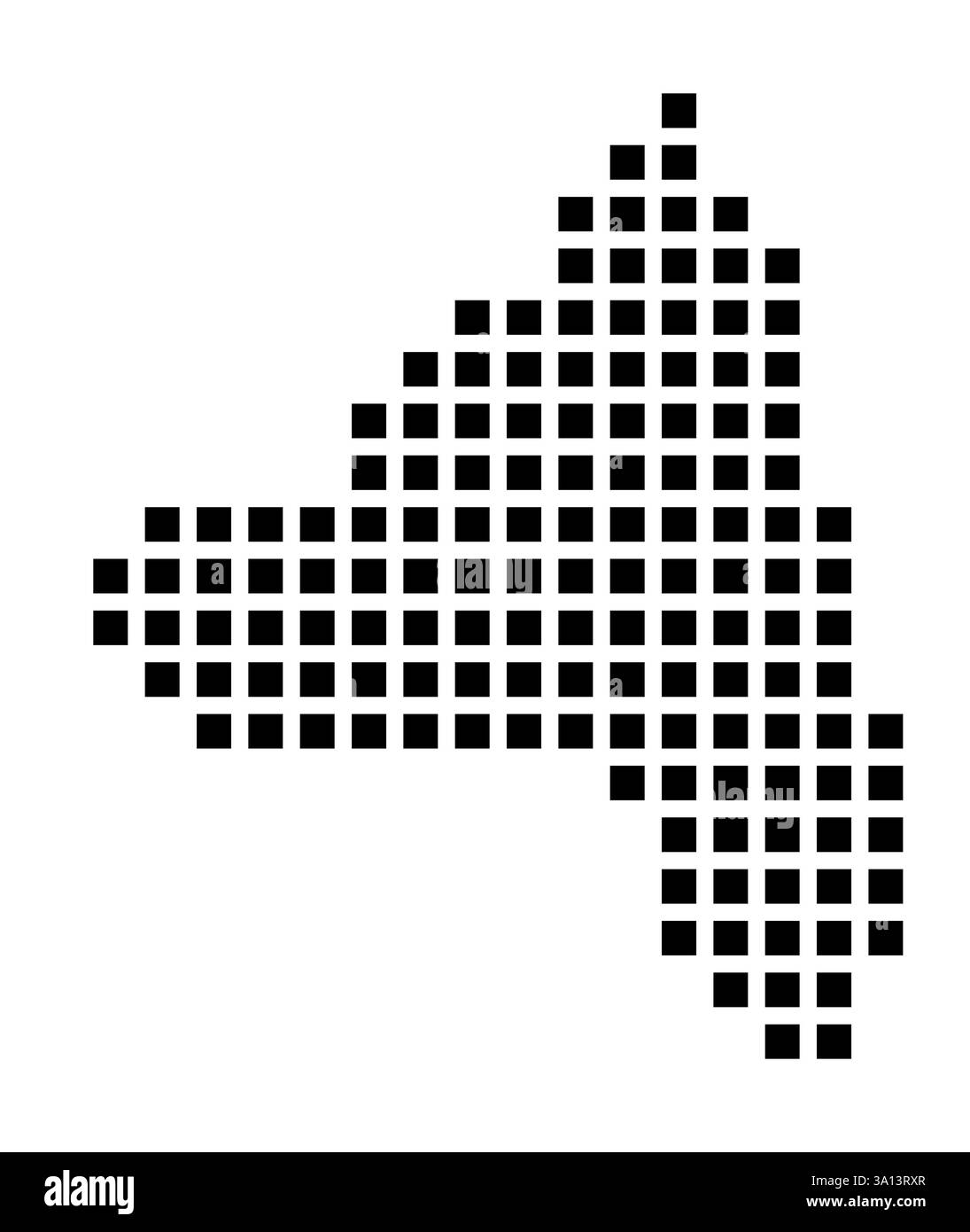 Symbole carte de la ville Schenectady (New York) montrant la ville avec un motif de seulement quelques carrés noirs Banque D'Images