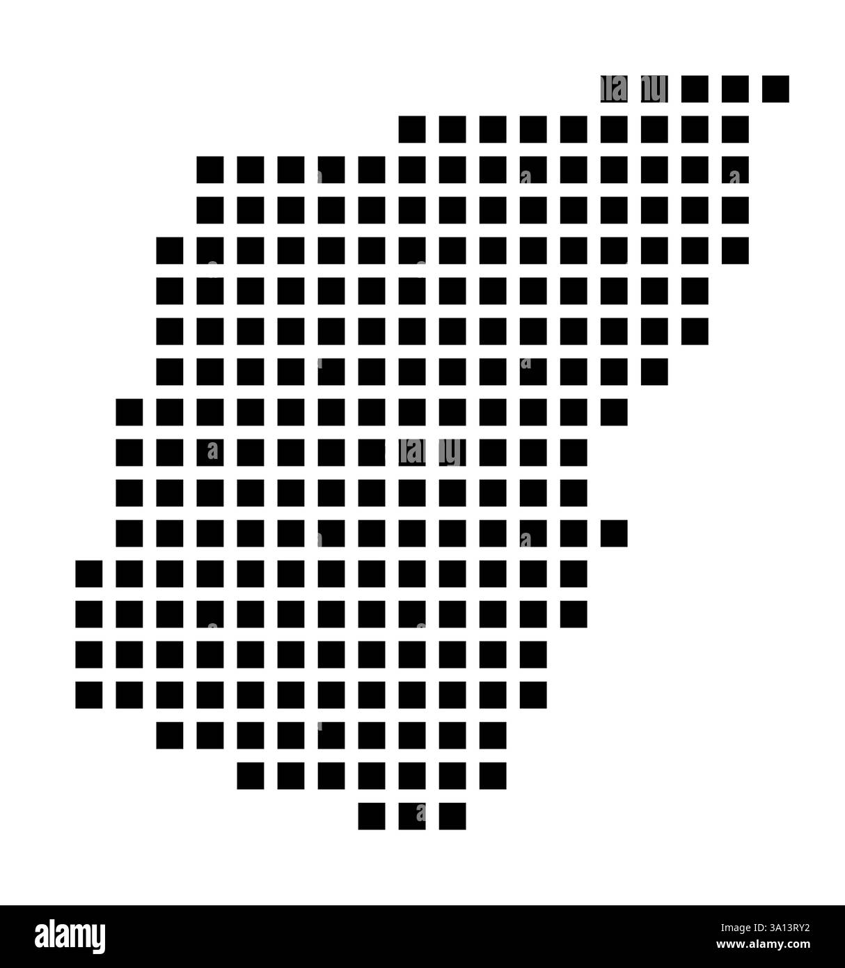 Symbole carte de la ville Yonkers (New York) montrant la ville avec un motif de seulement quelques carrés noirs Banque D'Images