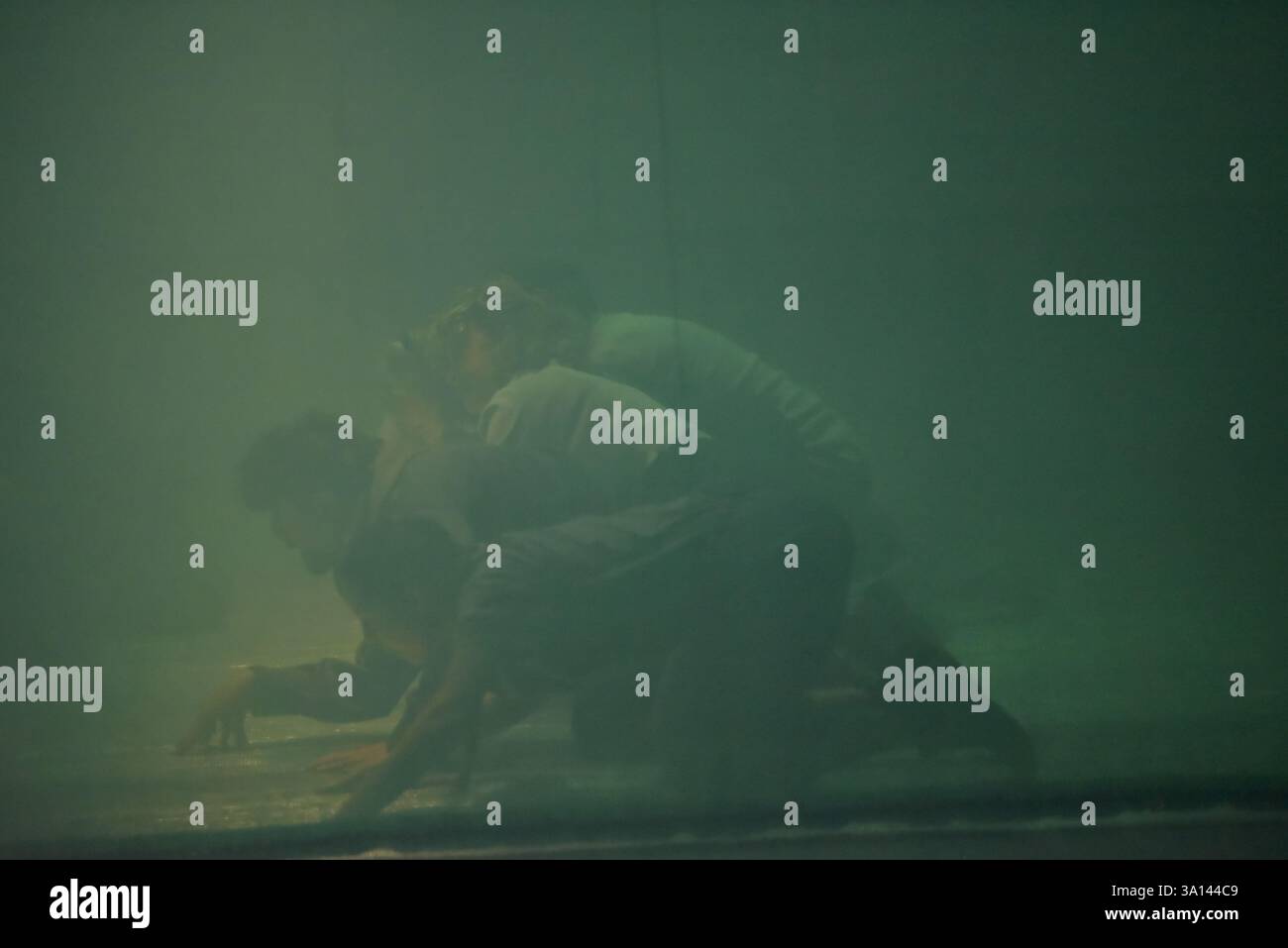 Santiago, Galice, Espagne. 6 mars 2025. Création de l'œuvre théâtrale du Centro de Arte Galego a burra a mesa e o pau. Crédit : Xan Gasalla / Alamy Live News. Banque D'Images