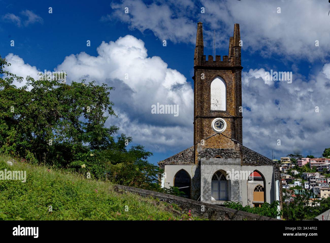 Grenade - St George's - St Andrew's Kirk - en cours de reconstruction après avoir été détruit par l'ouragan Ivan Banque D'Images