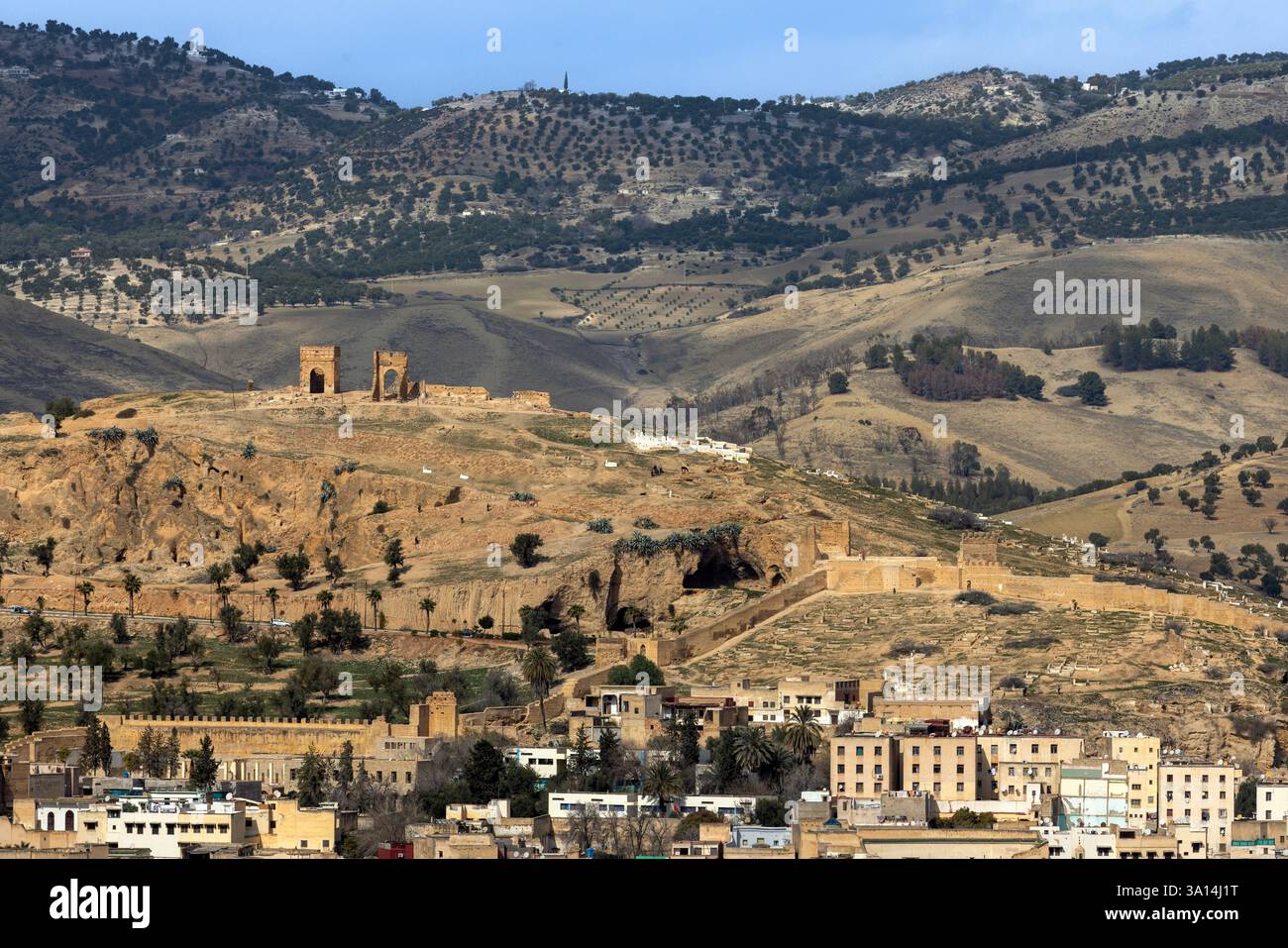Vue panoramique sur la ville de Fès, Maroc. Banque D'Images