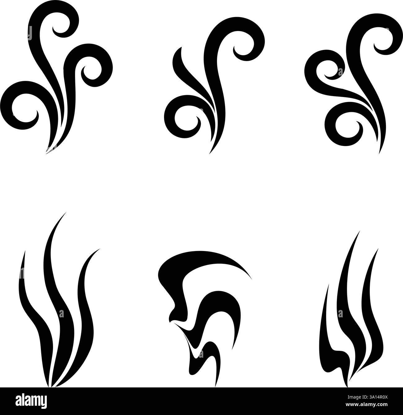 Ensemble d'éléments décoratifs asymétriques - dentelle Mandala dans le style Zentangle. Fleurs stylisées pour la conception, ou tatouage sur blanc Illustration de Vecteur