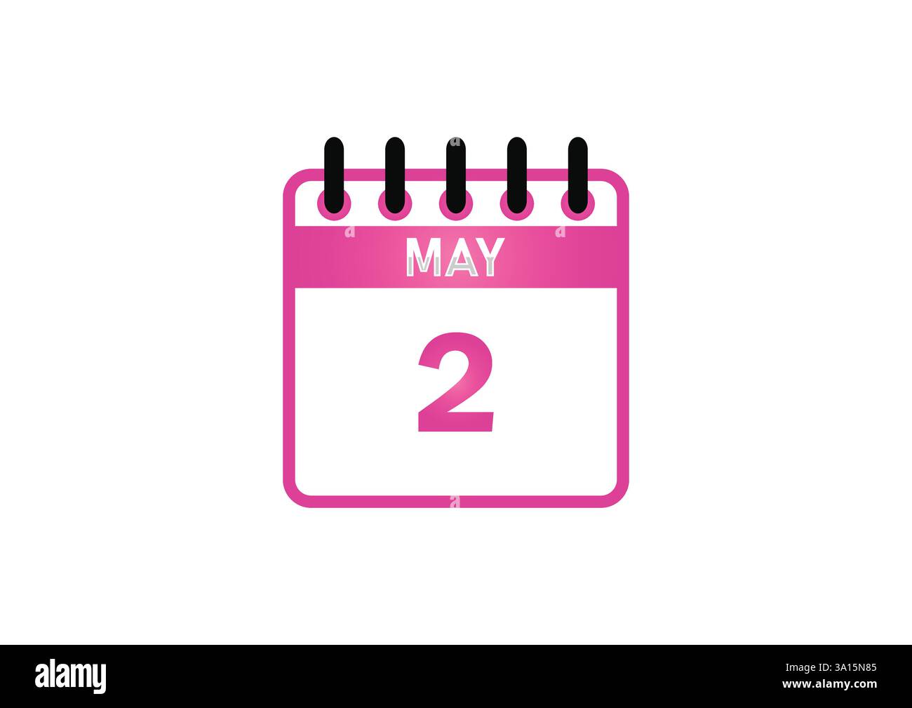 Icône calendrier du 2 mai – date importante, horaire, planificateur, rappel Illustration de Vecteur