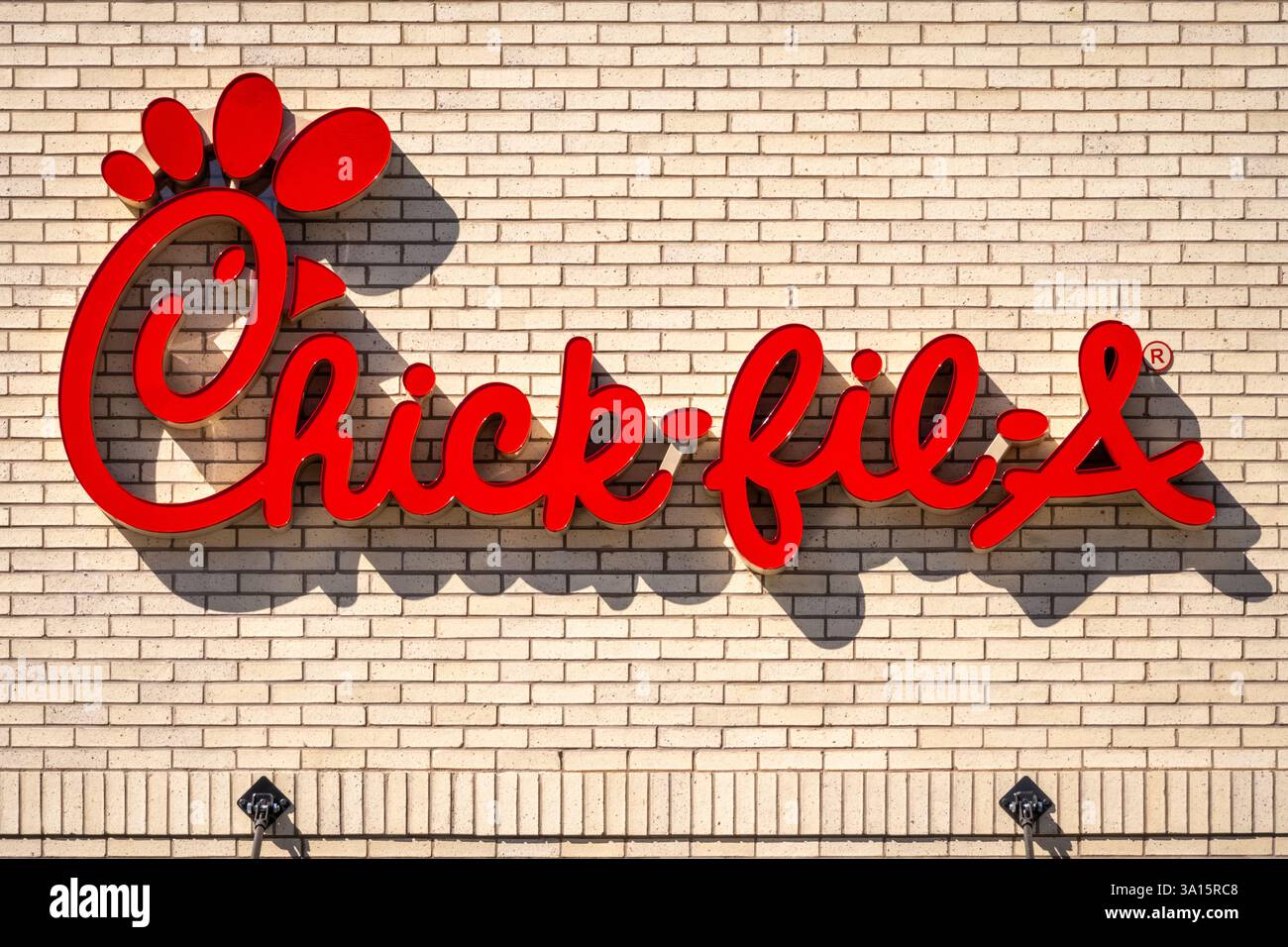 Logo Chick-fil-A à Chick-fil-A Centerville à Snellville, en Géorgie. (ÉTATS-UNIS) Banque D'Images