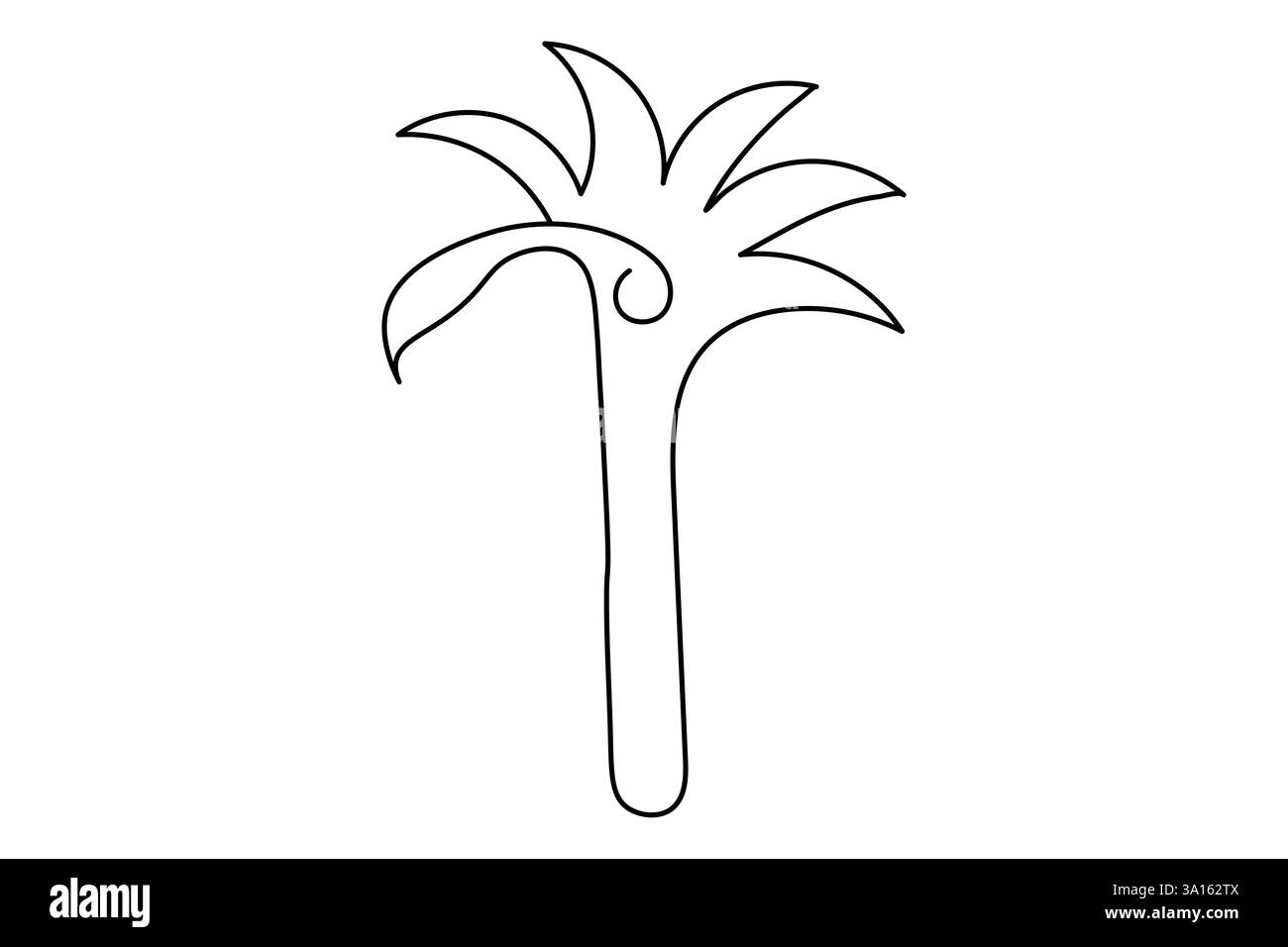 Illustration vectorielle d'art d'une ligne continue d'arbre de palmier Illustration de Vecteur