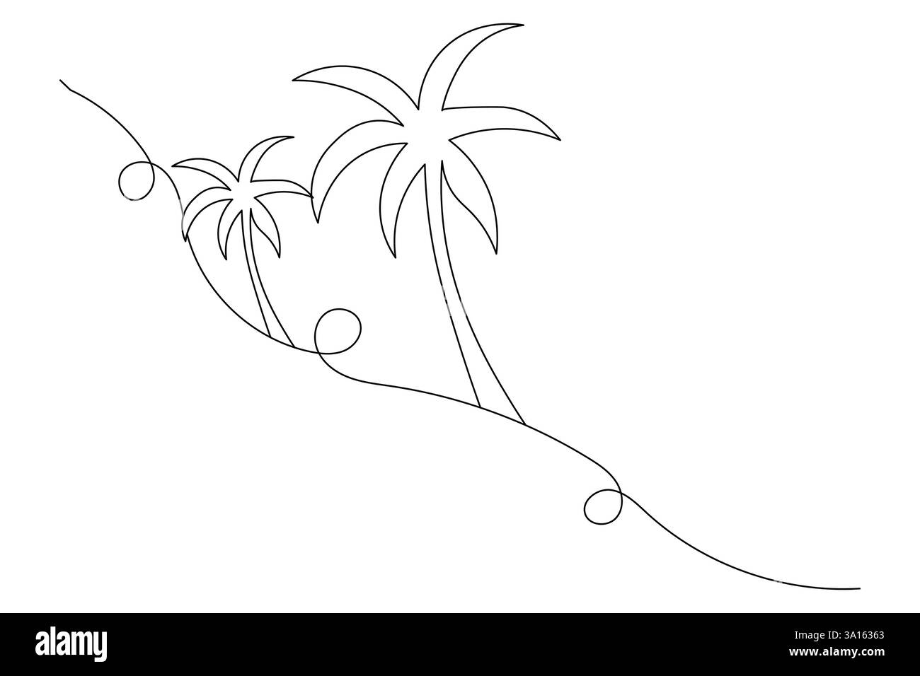 Illustration vectorielle d'art d'une ligne continue d'arbre de palmier Illustration de Vecteur