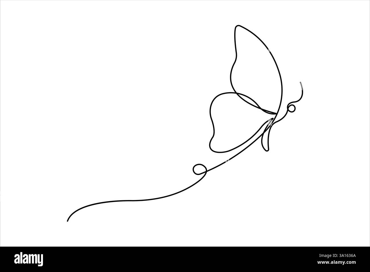 Art continu d'une ligne d'illustration vectorielle de conception de papillon Illustration de Vecteur