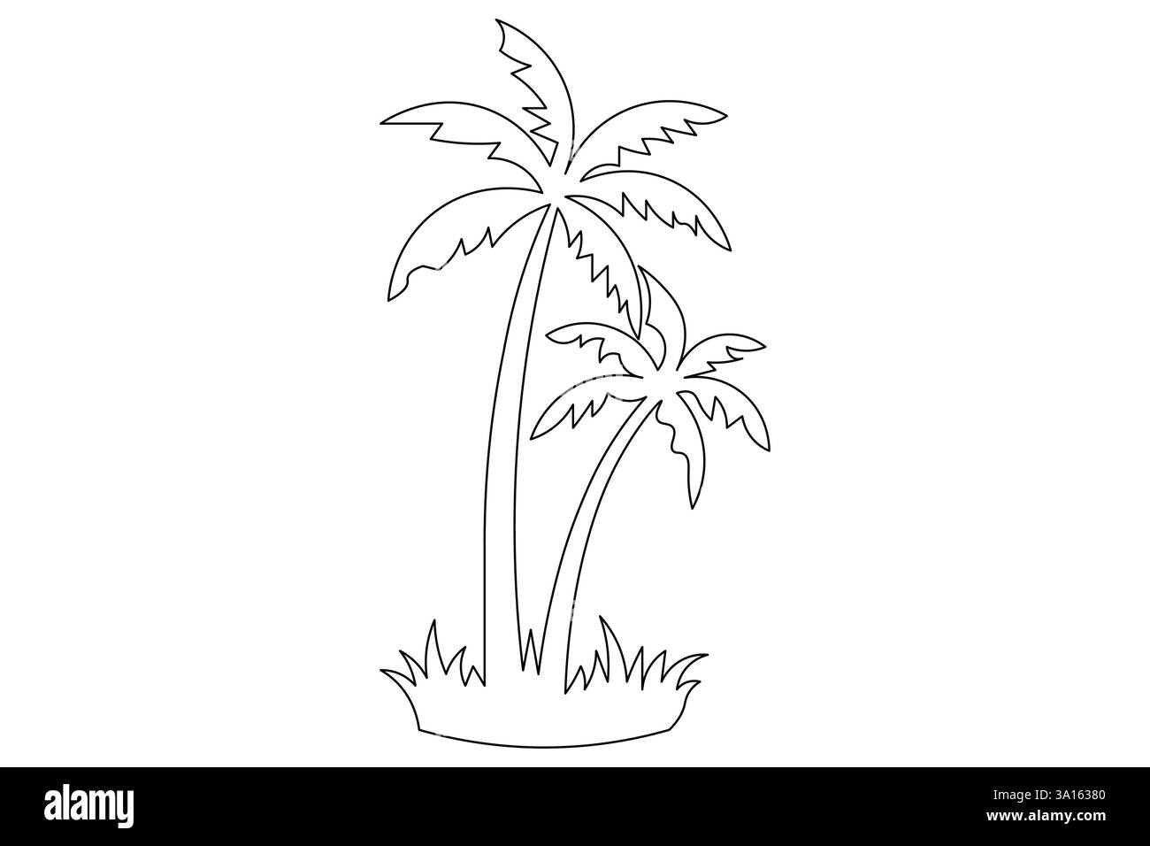 Illustration vectorielle d'art d'une ligne continue d'arbre de palmier Illustration de Vecteur