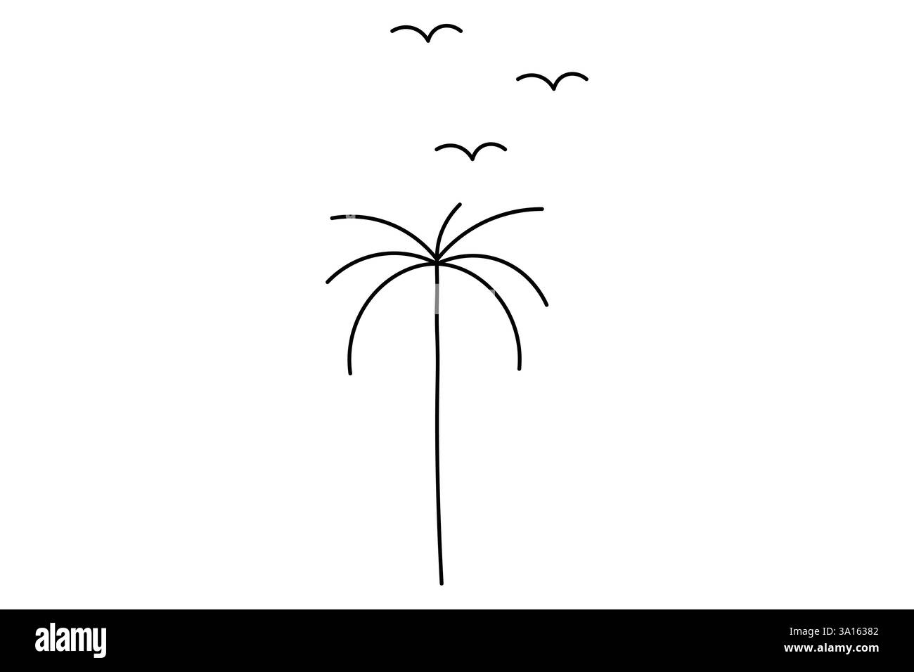 Illustration vectorielle d'art d'une ligne continue d'arbre de palmier Illustration de Vecteur
