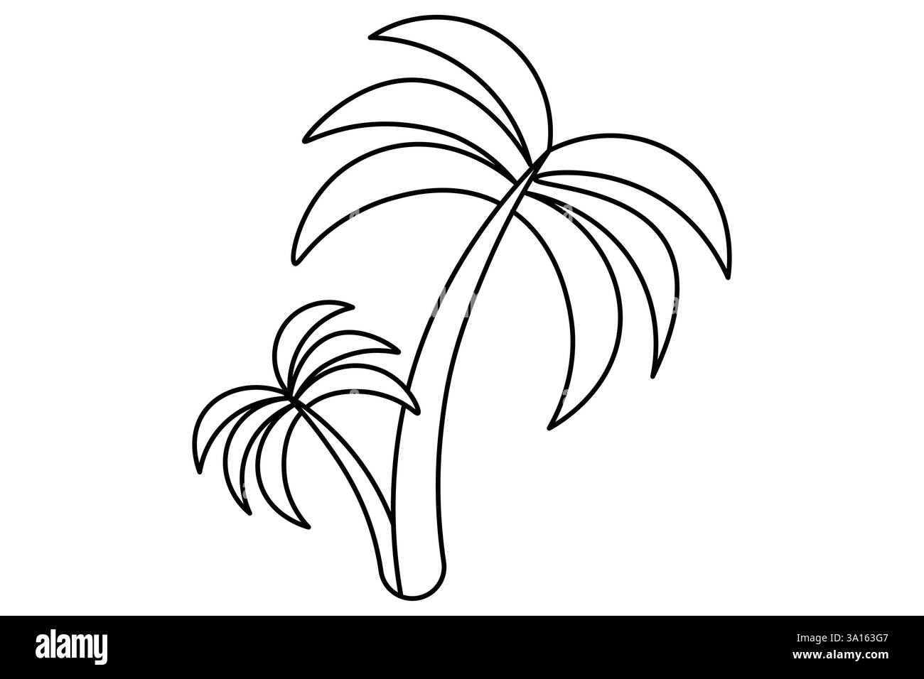 Illustration vectorielle d'art d'une ligne continue d'arbre de palmier Illustration de Vecteur
