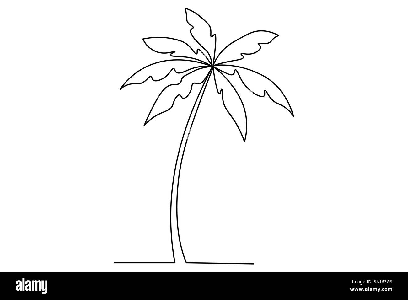 Illustration vectorielle d'art d'une ligne continue d'arbre de palmier Illustration de Vecteur