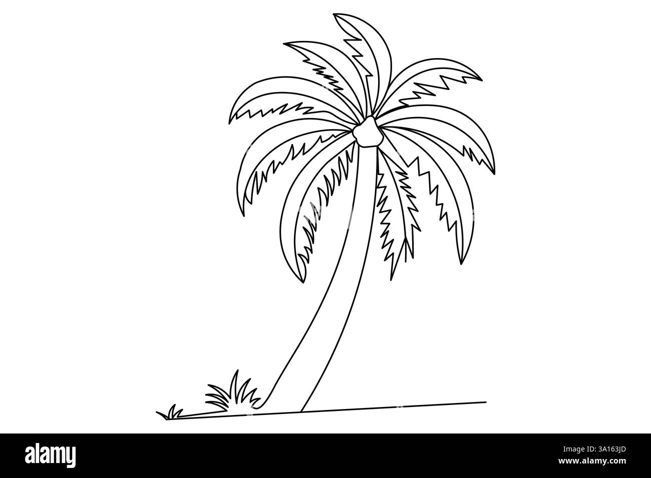 Illustration vectorielle d'art d'une ligne continue d'arbre de palmier Illustration de Vecteur