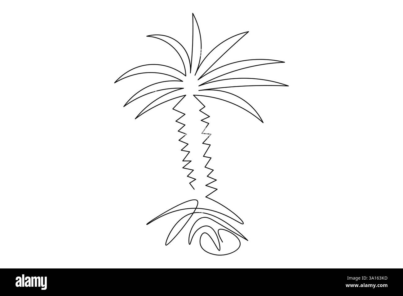 Illustration vectorielle d'art d'une ligne continue d'arbre de palmier Illustration de Vecteur