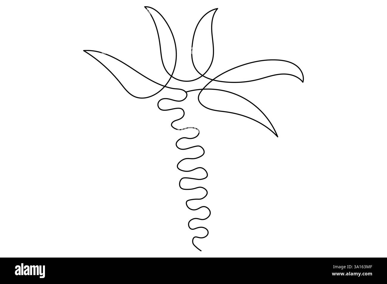 Illustration vectorielle d'art d'une ligne continue d'arbre de palmier Illustration de Vecteur