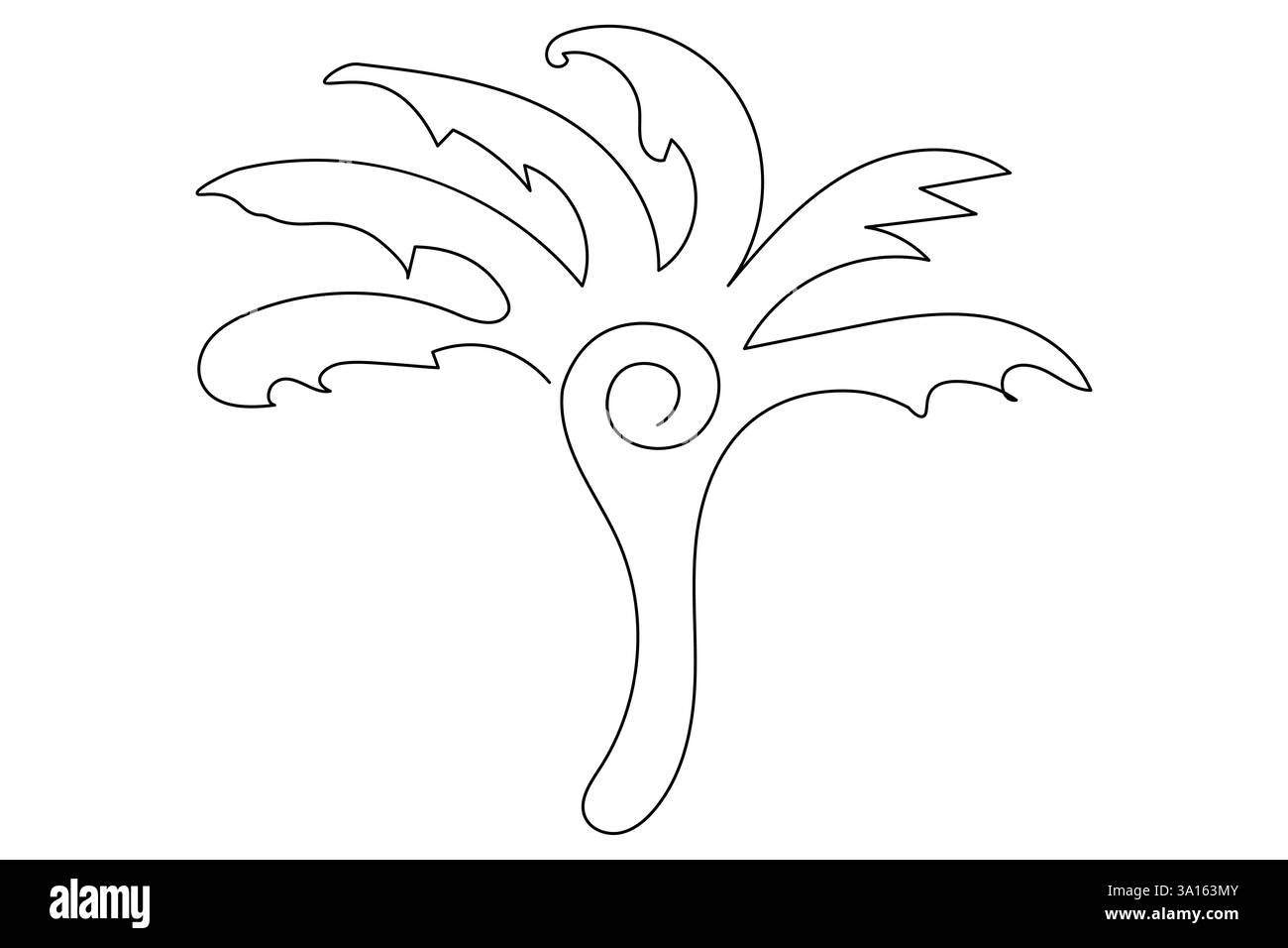 Illustration vectorielle d'art d'une ligne continue d'arbre de palmier Illustration de Vecteur