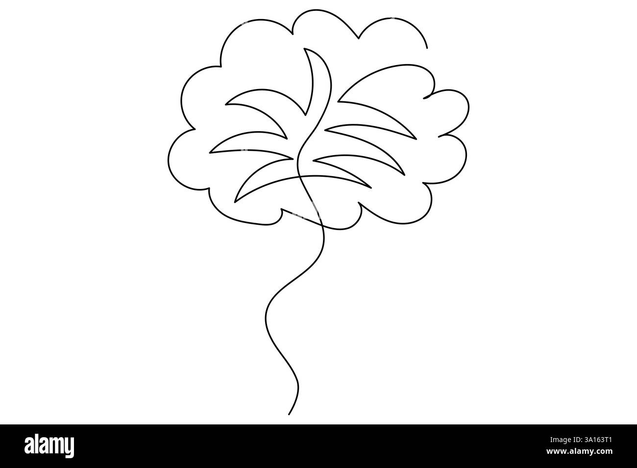 Illustration vectorielle d'art d'une ligne continue d'arbre de palmier Illustration de Vecteur