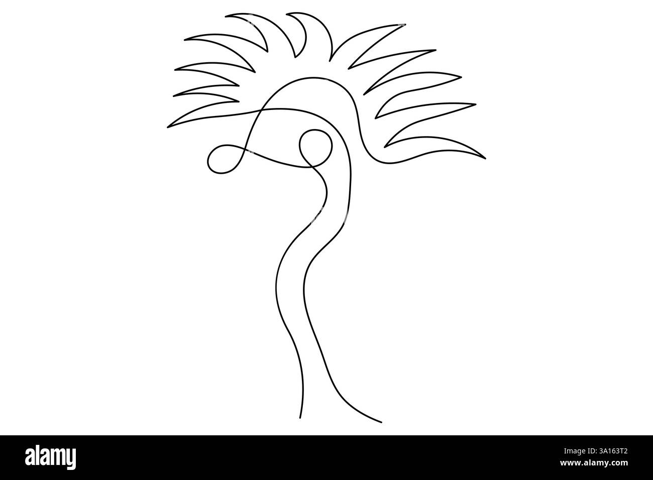 Illustration vectorielle d'art d'une ligne continue d'arbre de palmier Illustration de Vecteur