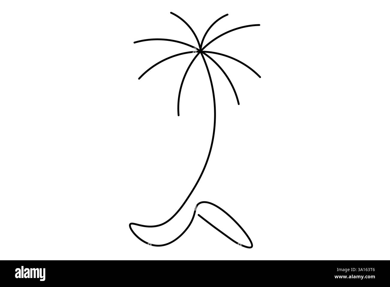 Illustration vectorielle d'art d'une ligne continue d'arbre de palmier Illustration de Vecteur