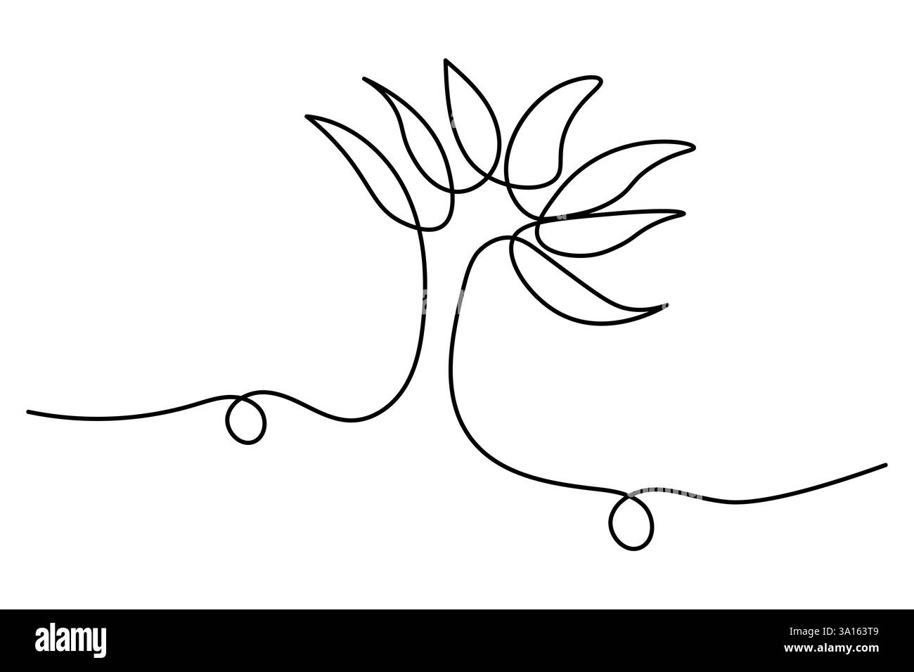 Illustration vectorielle d'art d'une ligne continue d'arbre de palmier Illustration de Vecteur