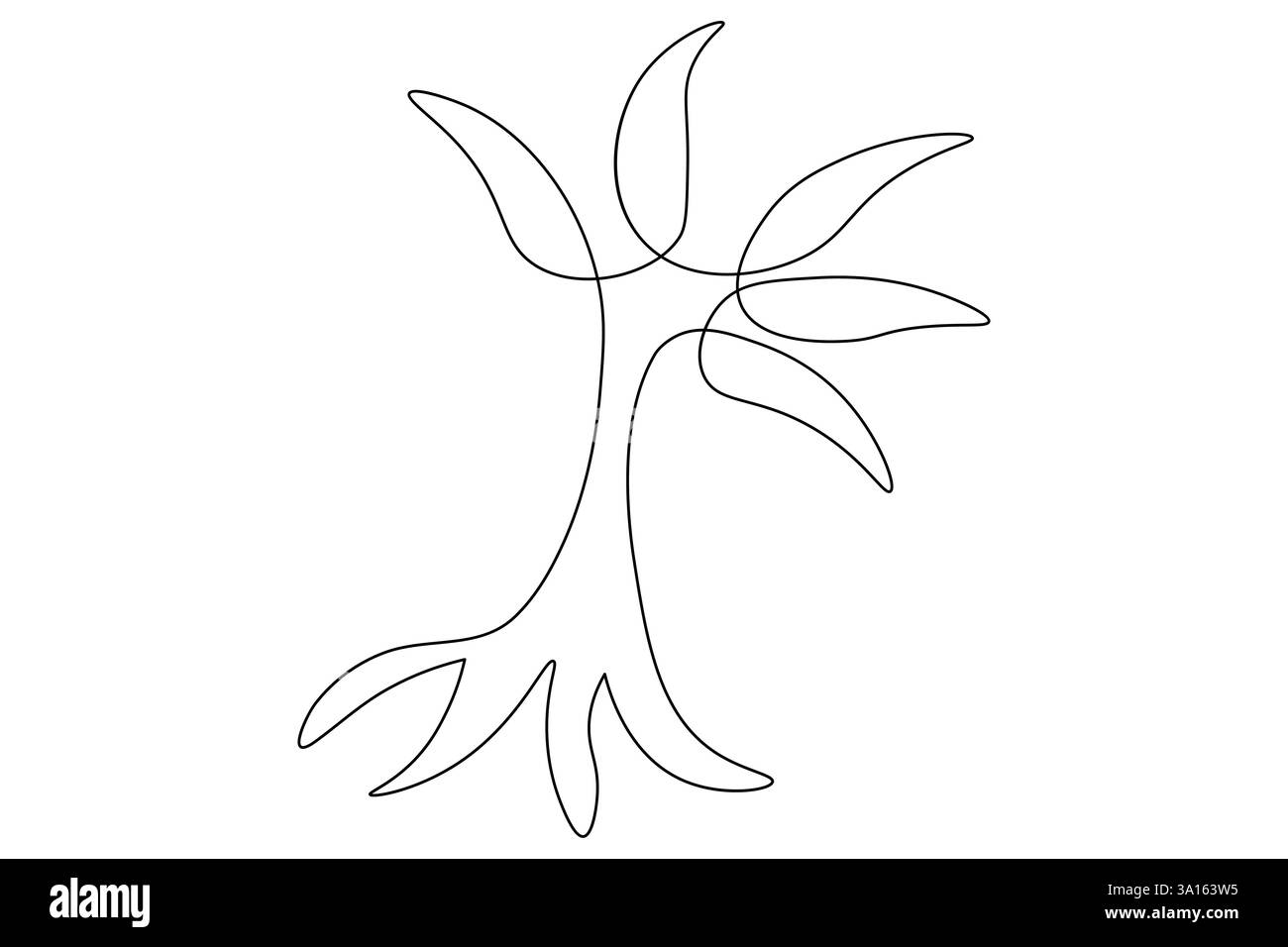 Illustration vectorielle d'art d'une ligne continue d'arbre de palmier Illustration de Vecteur