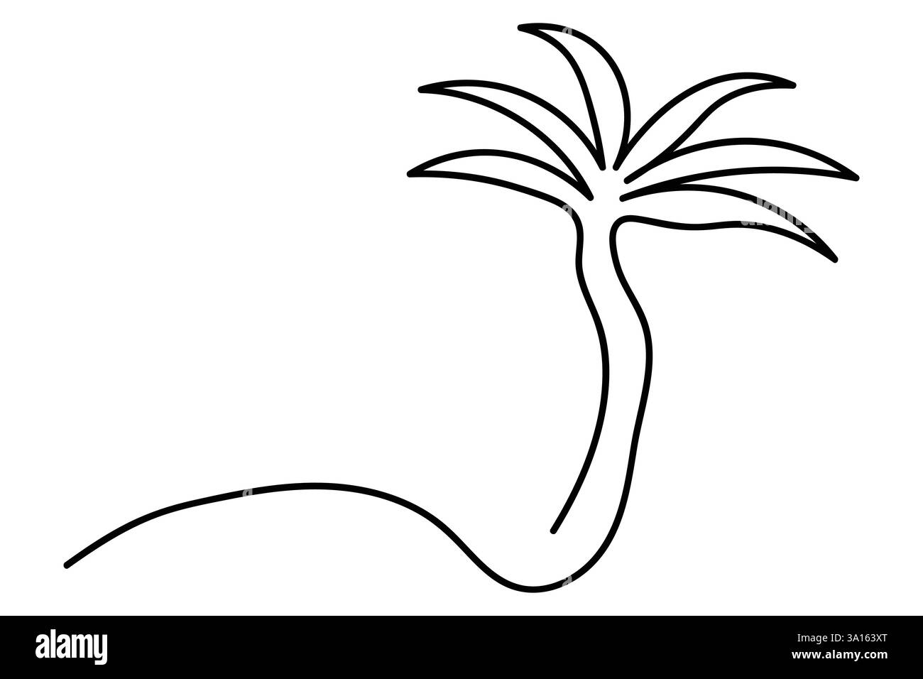 Illustration vectorielle d'art d'une ligne continue d'arbre de palmier Illustration de Vecteur