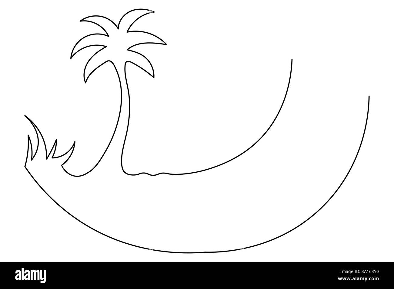 Illustration vectorielle d'art d'une ligne continue d'arbre de palmier Illustration de Vecteur