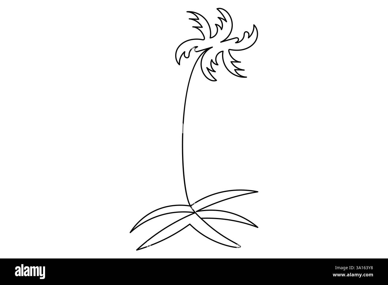 Illustration vectorielle d'art d'une ligne continue d'arbre de palmier Illustration de Vecteur