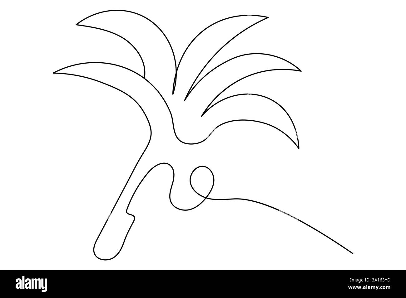 Illustration vectorielle d'art d'une ligne continue d'arbre de palmier Illustration de Vecteur