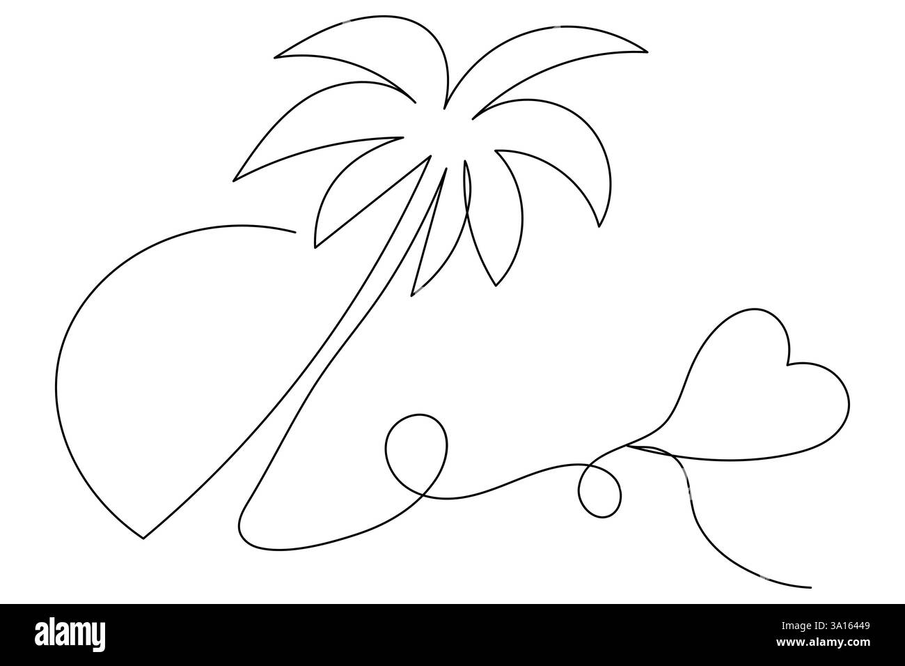Illustration vectorielle d'art d'une ligne continue d'arbre de palmier Illustration de Vecteur