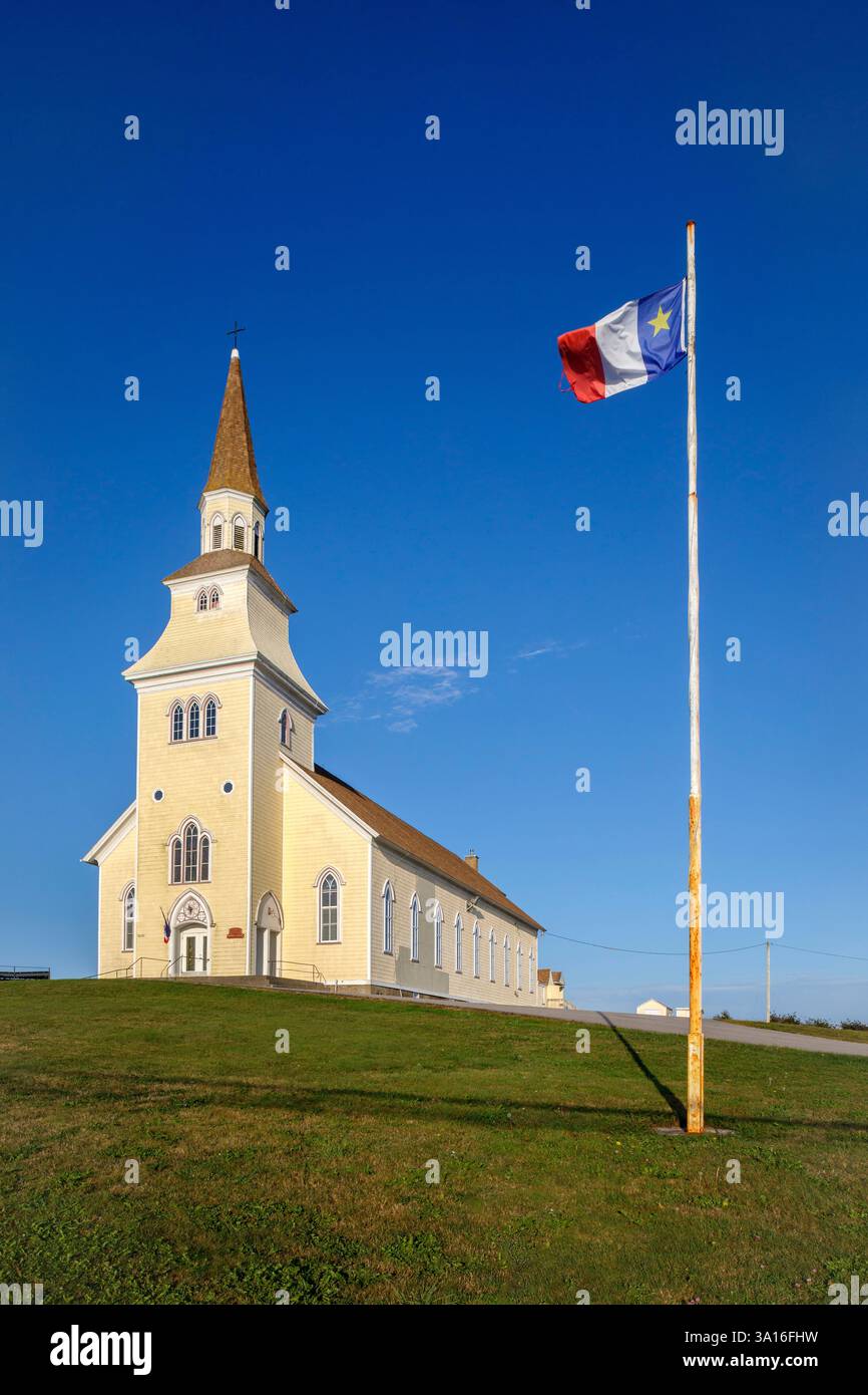 Canada, province de Nouvelle-Écosse, la communauté acadienne de Clare (Baie Sainte-Marie), l'église du Sacré-coeur à Saulnierville Banque D'Images