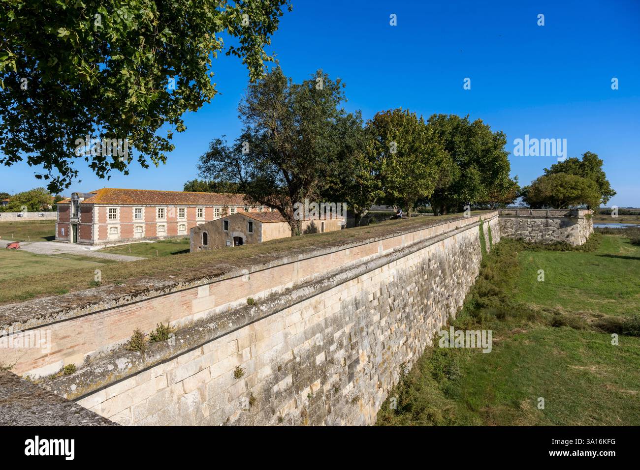 France, Charente maritime, Saintonge, Marennes Hiers Brouage, citadelle de Brouage, labellisé les plus Beaux villages de France, la halle alimentaire protégée par les remparts Banque D'Images