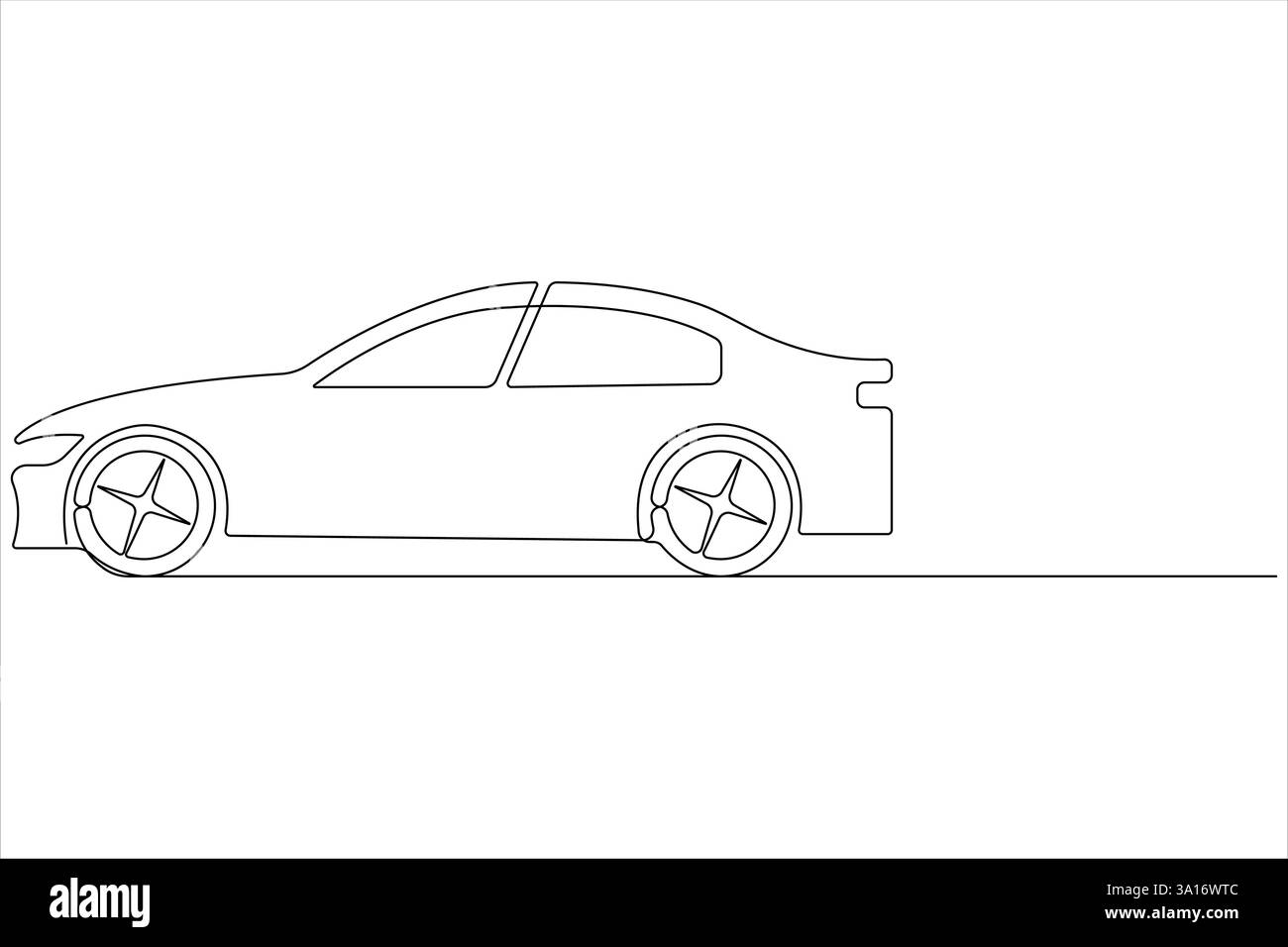 Dessin d'art simple continu d'une ligne du concept de course de voiture et illustration vectorielle de contour Illustration de Vecteur