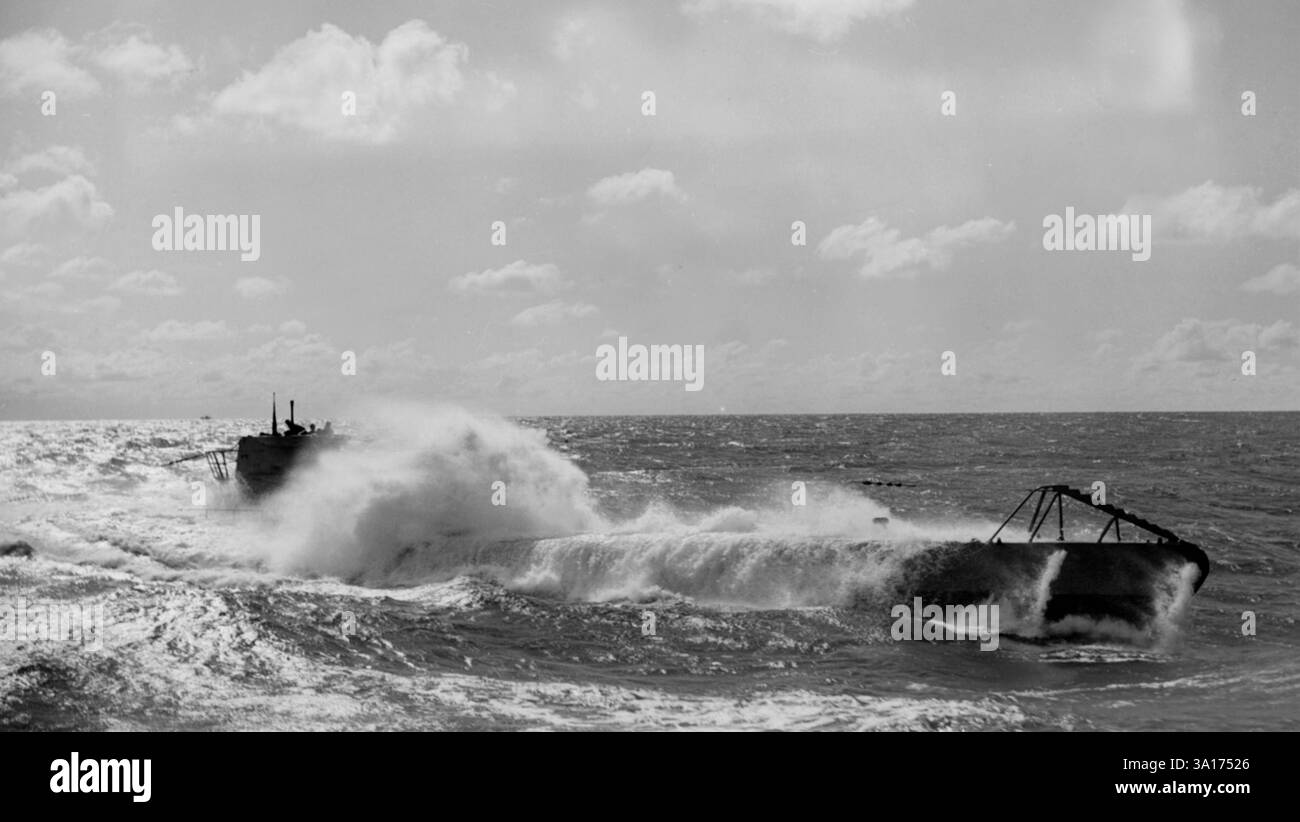 Sous-marin allemand en mer du Nord. Photo non datée. [traduction automatique] Banque D'Images