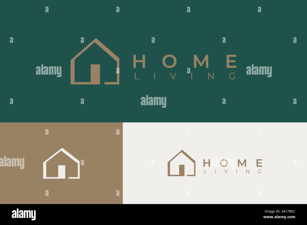 Design moderne et élégant de logo Home Living pour l'immobilier et l'architecture Branding Illustration de Vecteur