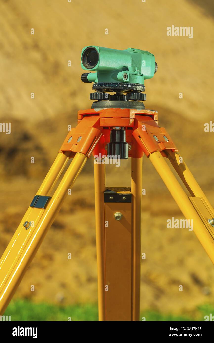 Vue rapprochée sur le théodolite Banque D'Images