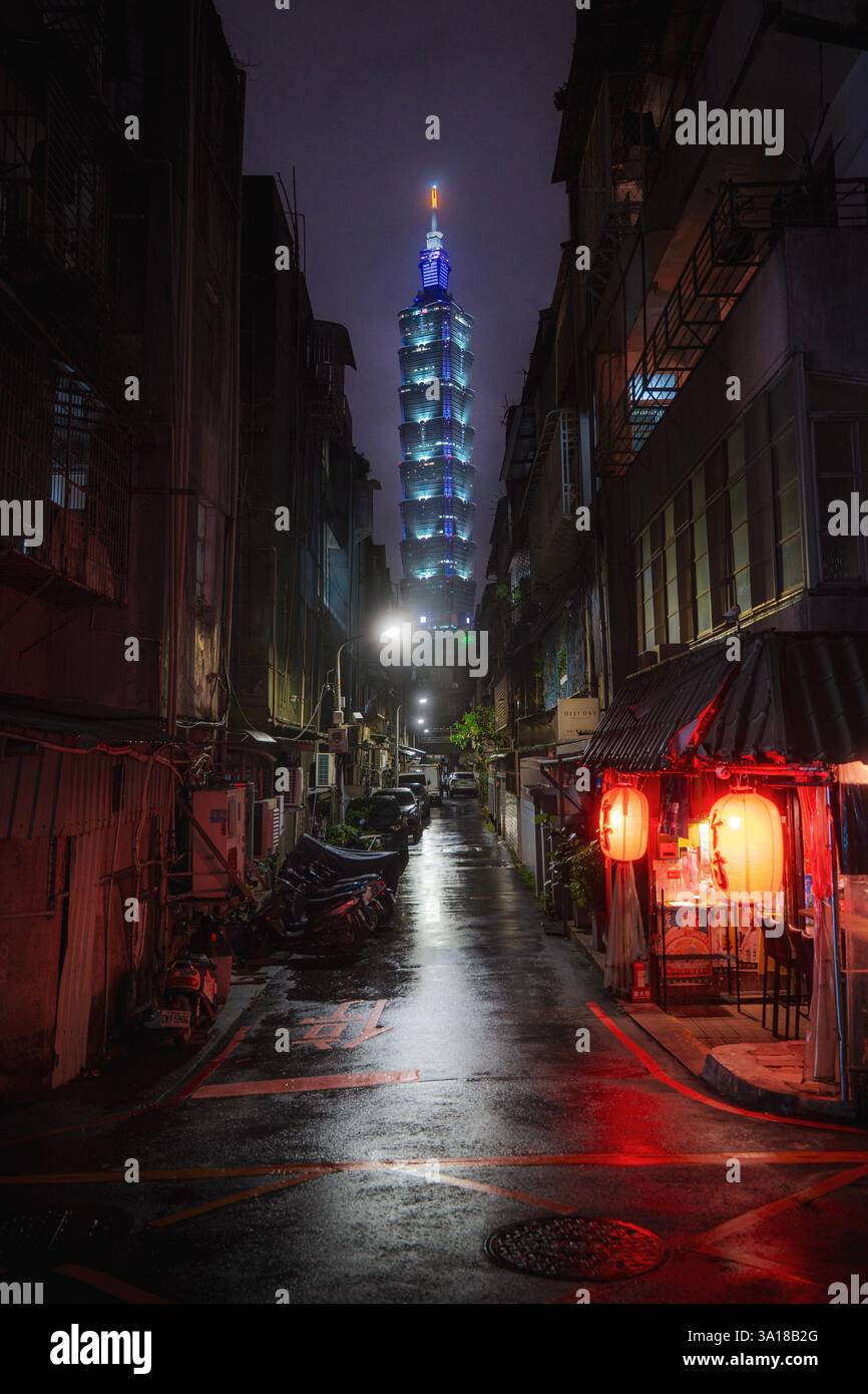 Blick auf den Taipei 101 BEI Nacht Banque D'Images