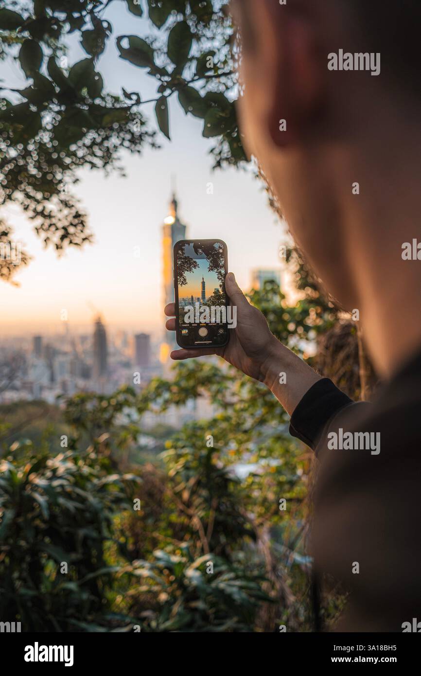 Smartphone Fotografie à Taipeh Banque D'Images