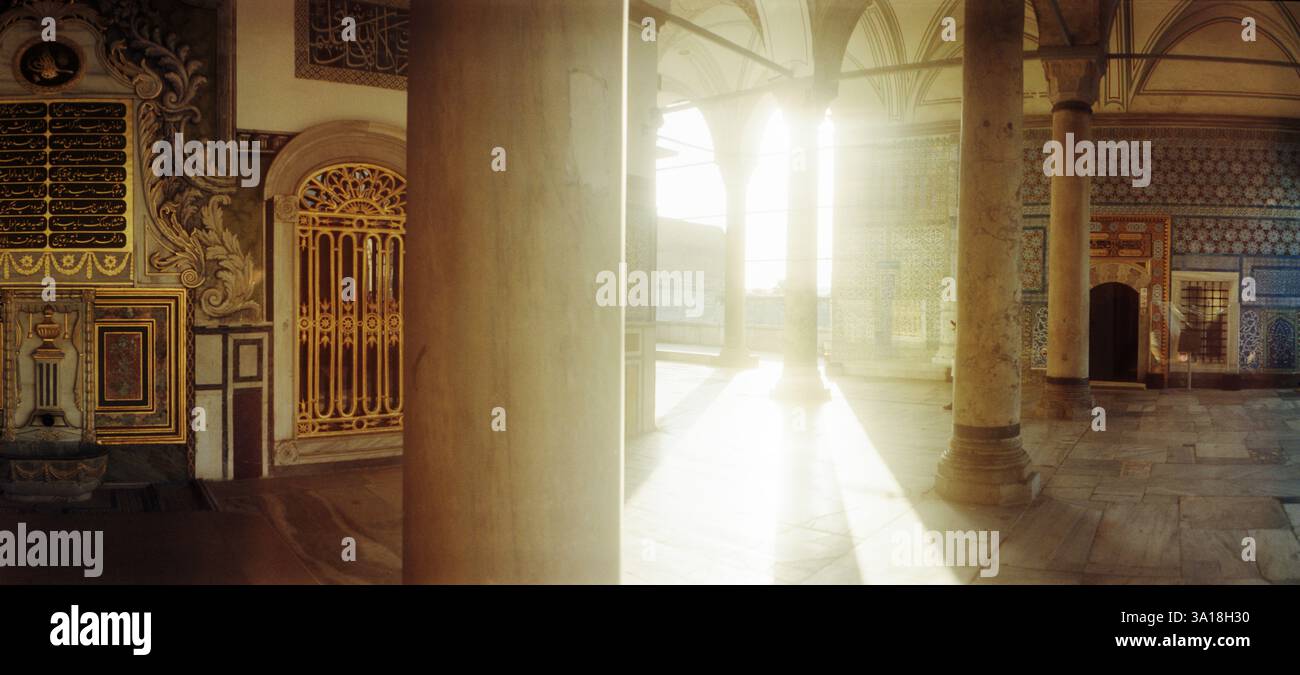 Vue panoramique des intérieurs du Palais Topkapi à Istanbul, Turquie Banque D'Images