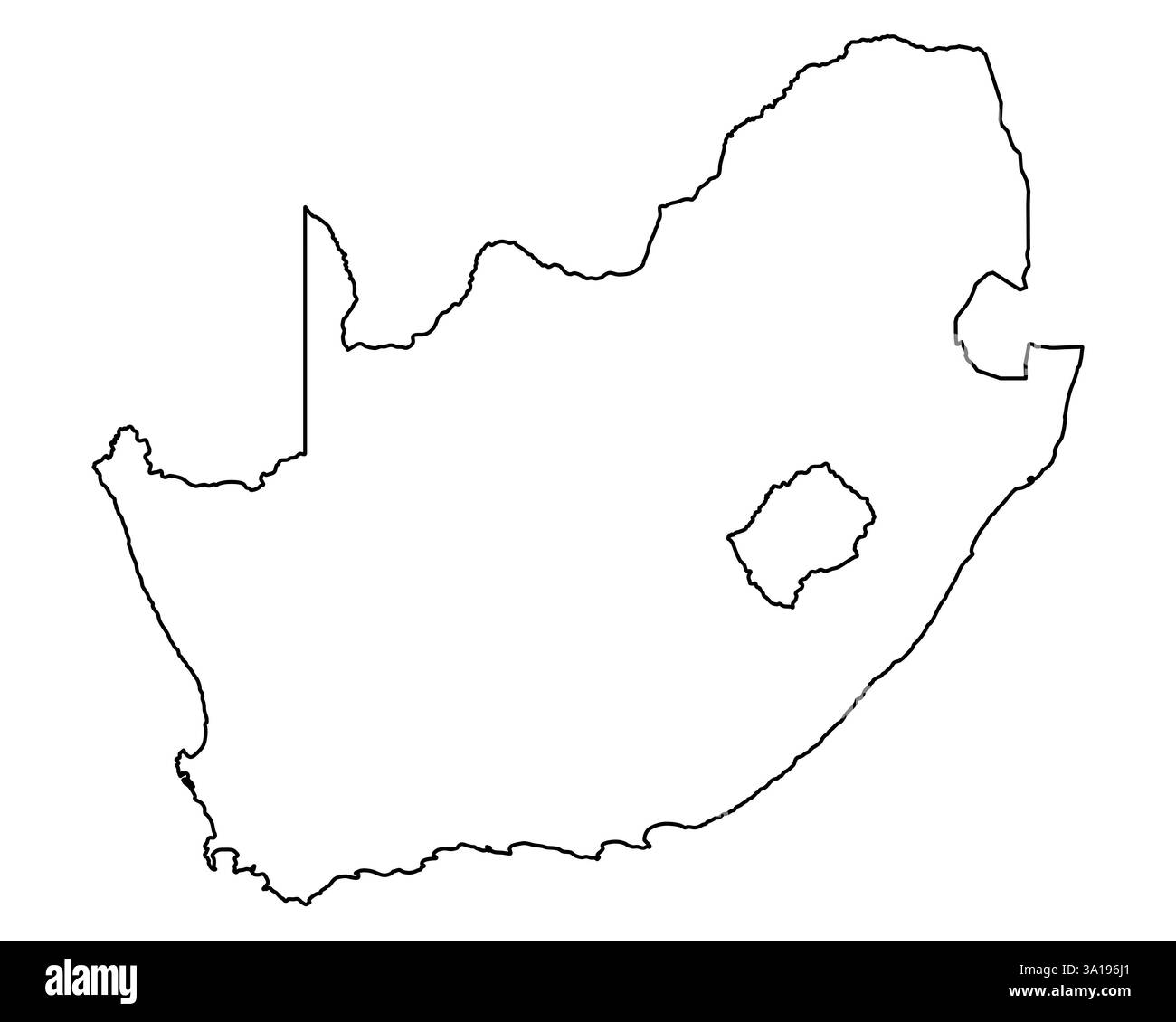 Carte de l'Afrique du Sud Banque D'Images