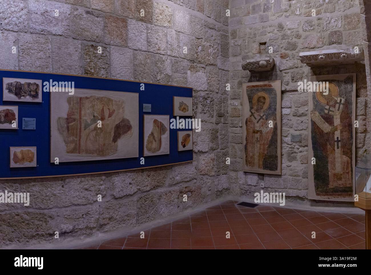 Une photo de figures religieuses au Palais du Grand Maître des Chevaliers de Rhodes. Banque D'Images