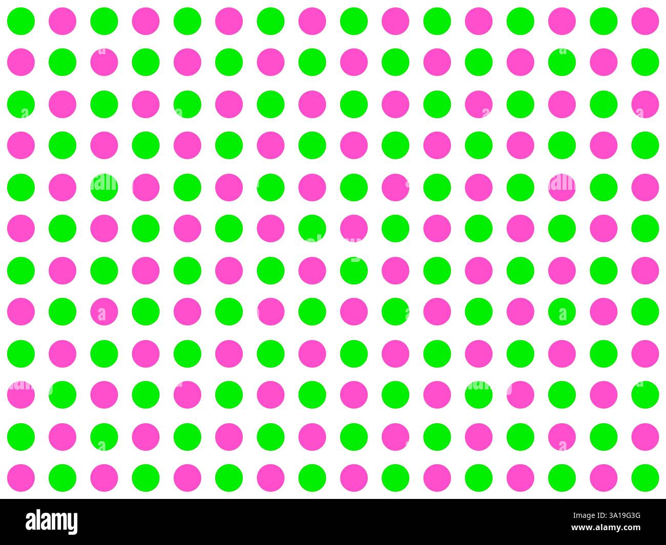 Fond transparent avec surface blanche et points verts et roses Banque D'Images