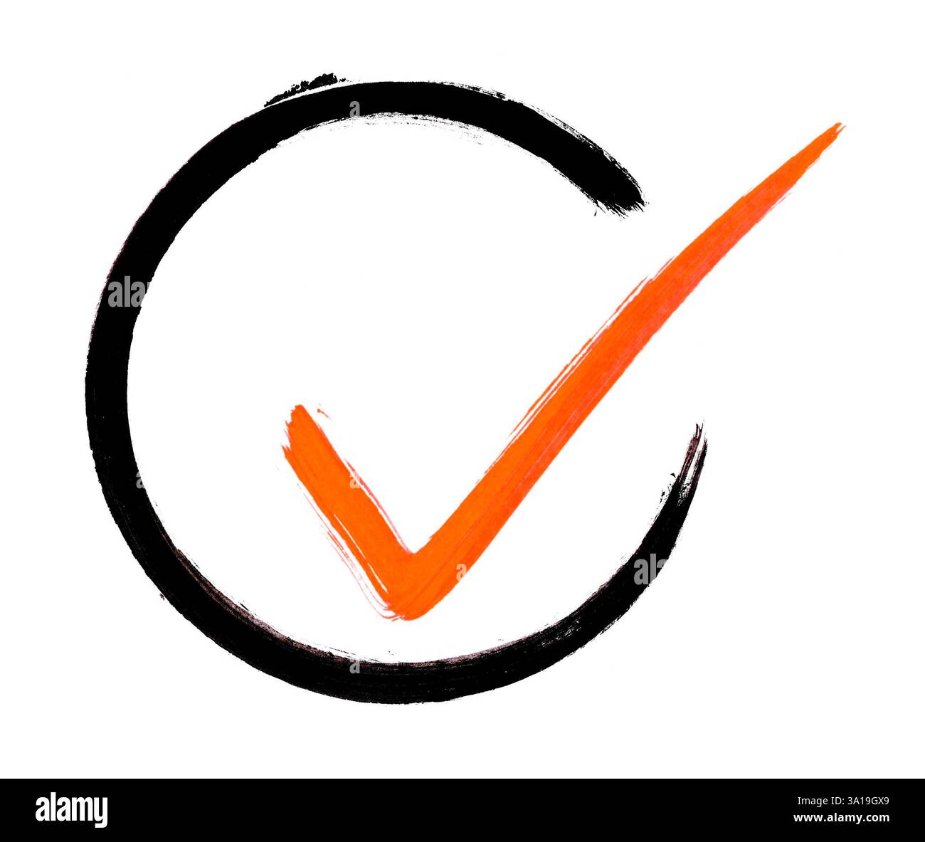 Cercle noir peint avec crochet rouge Banque D'Images