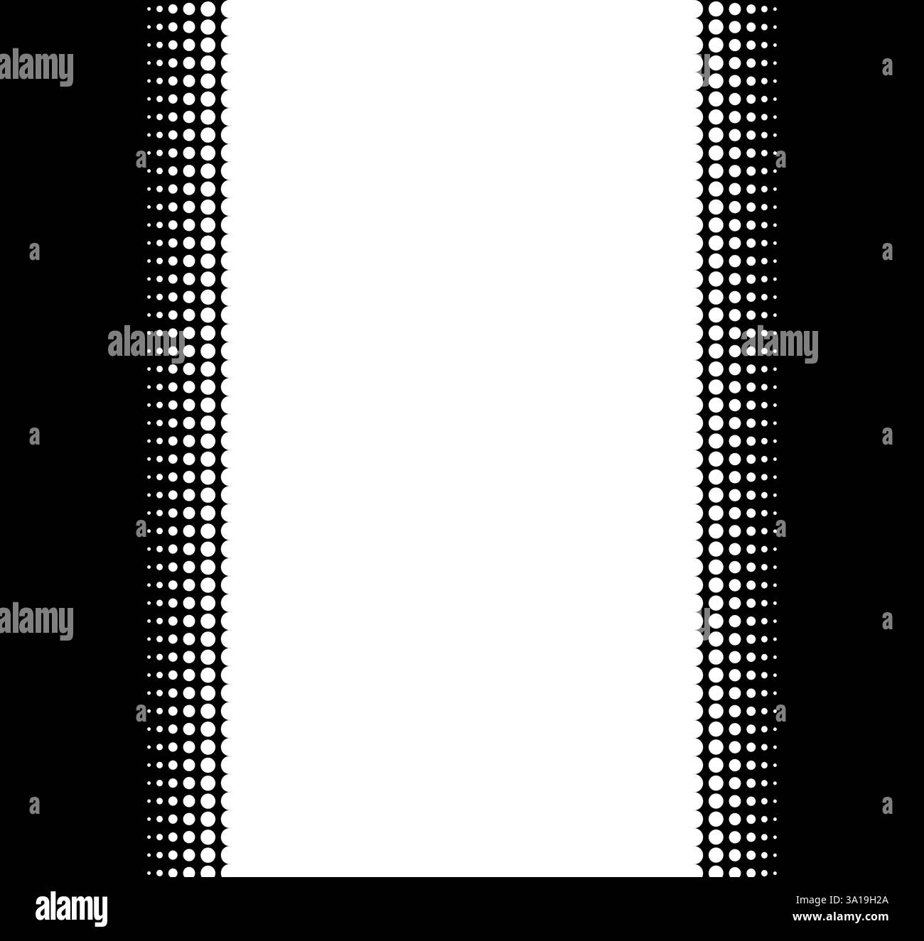 Cadre à droite et à gauche fait de points avec dégradé en noir et blanc Banque D'Images