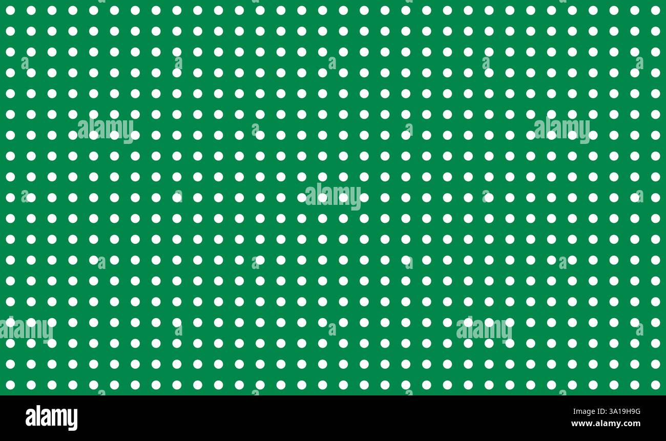 Motif de points sans couture : points blancs sur fond vert Banque D'Images